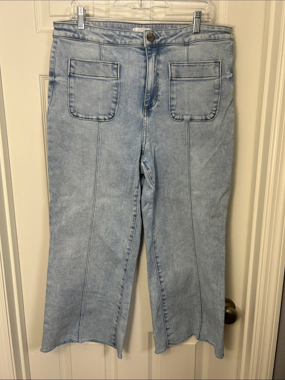 LC Lauren Conrad Light Blue High-Rise Wide Crop Jeans